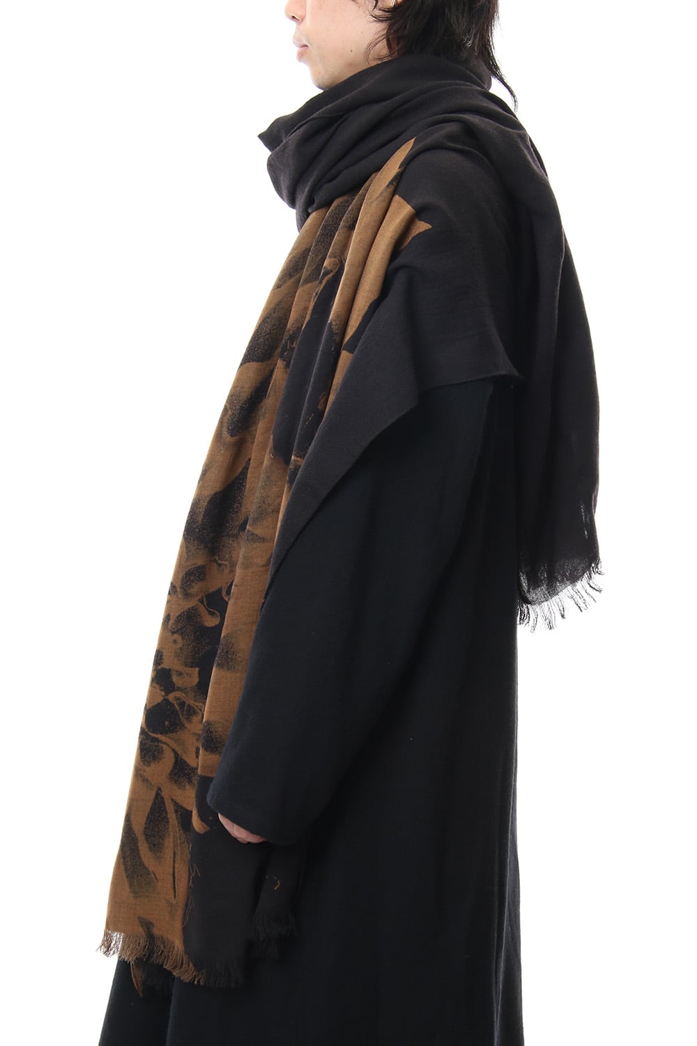 Dahlia Grilled Stole Wool Discharge - DV-L12-104