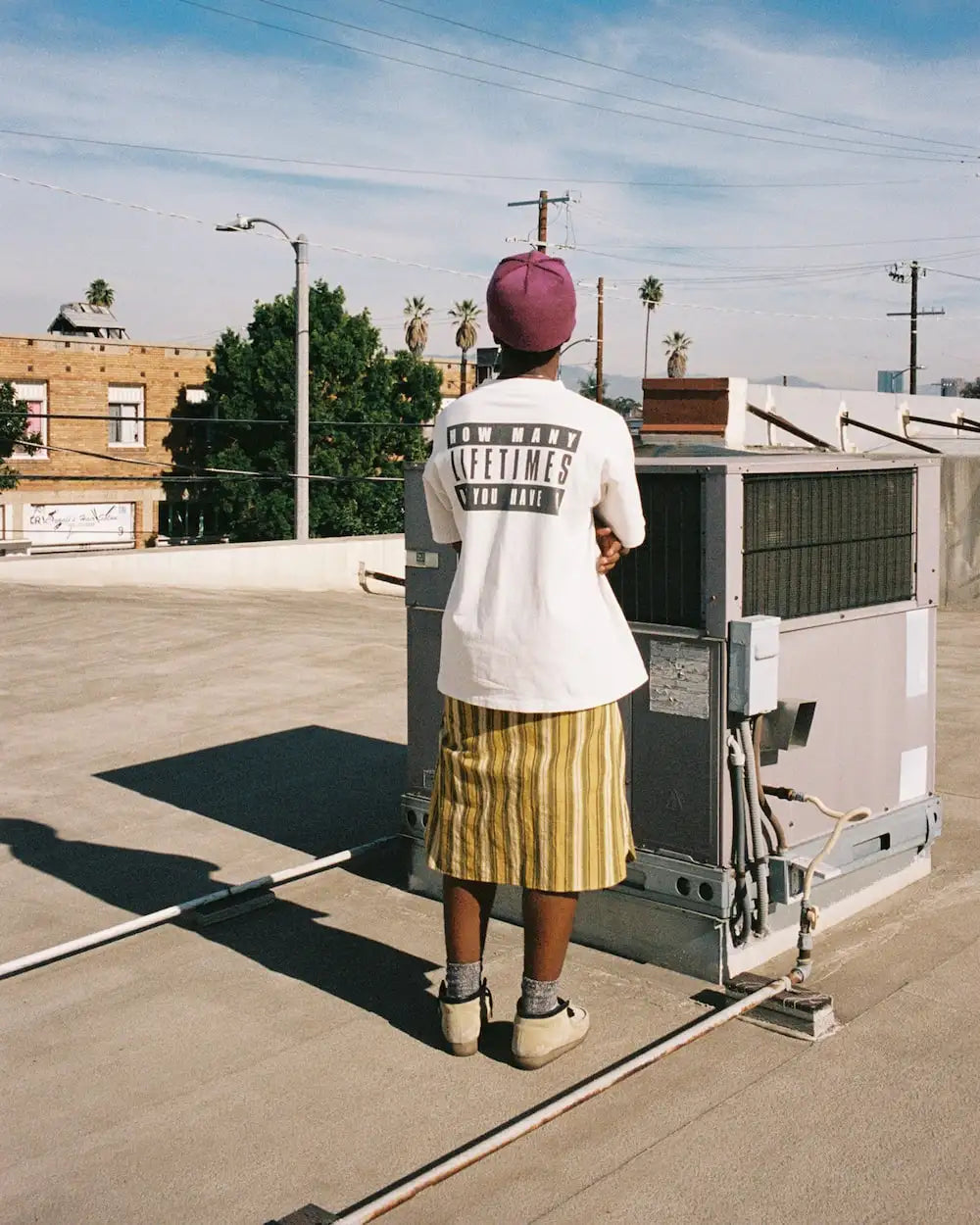 DENIM TEARS × SAINT Mxxxxxx LIVES CREW Short sleeve T-shirt