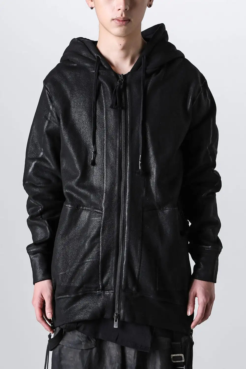 Untwisted Fleece-Lined Coating Hooded Jacket