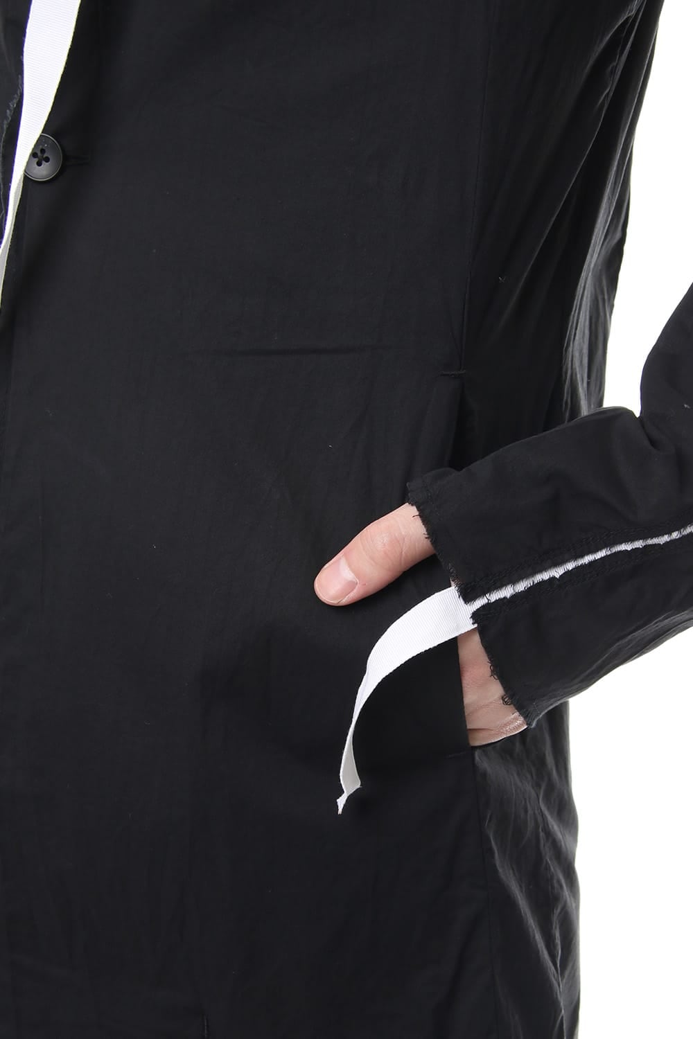 Ribbon Coat - Black / White