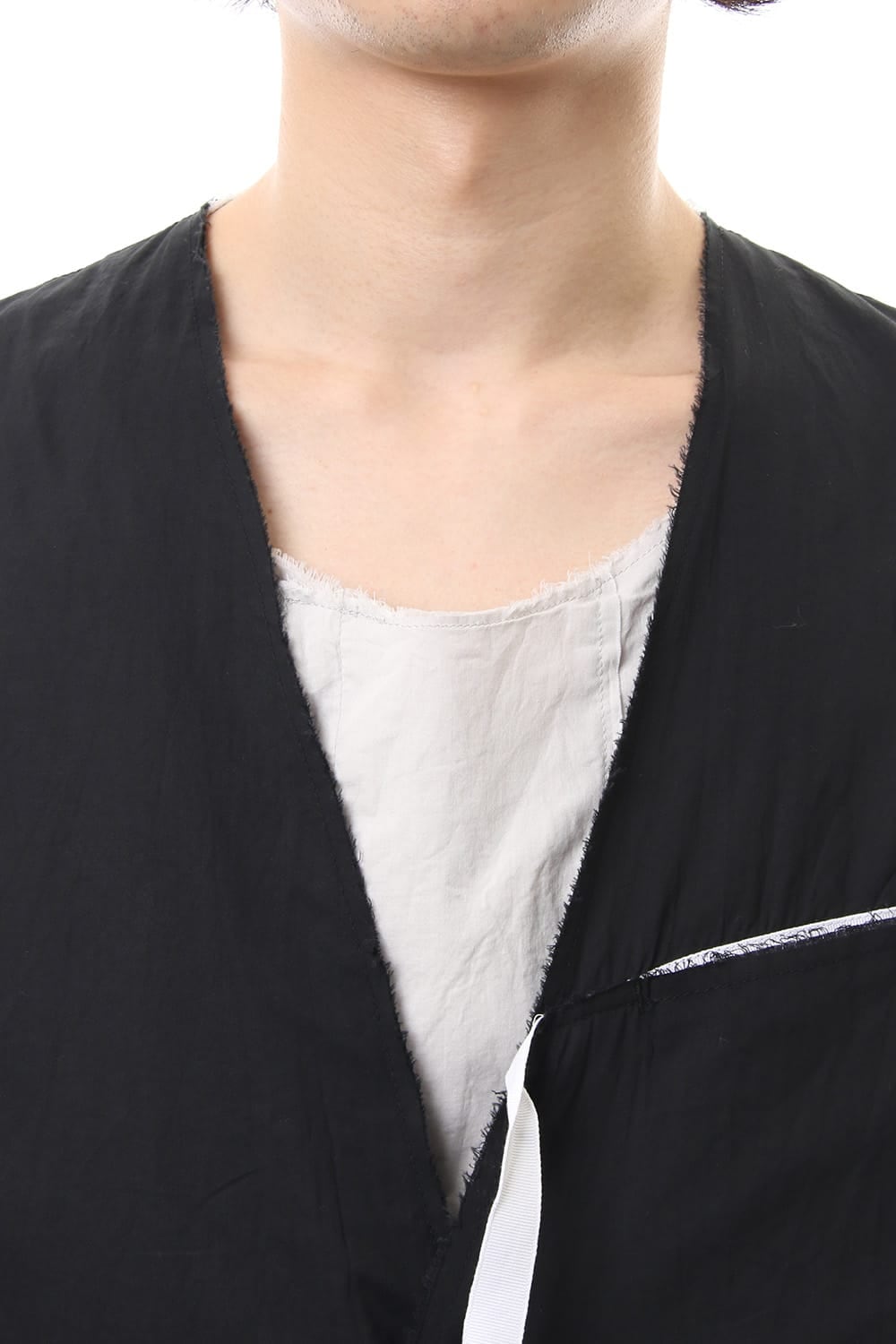 Ribbon Coat - Black / White