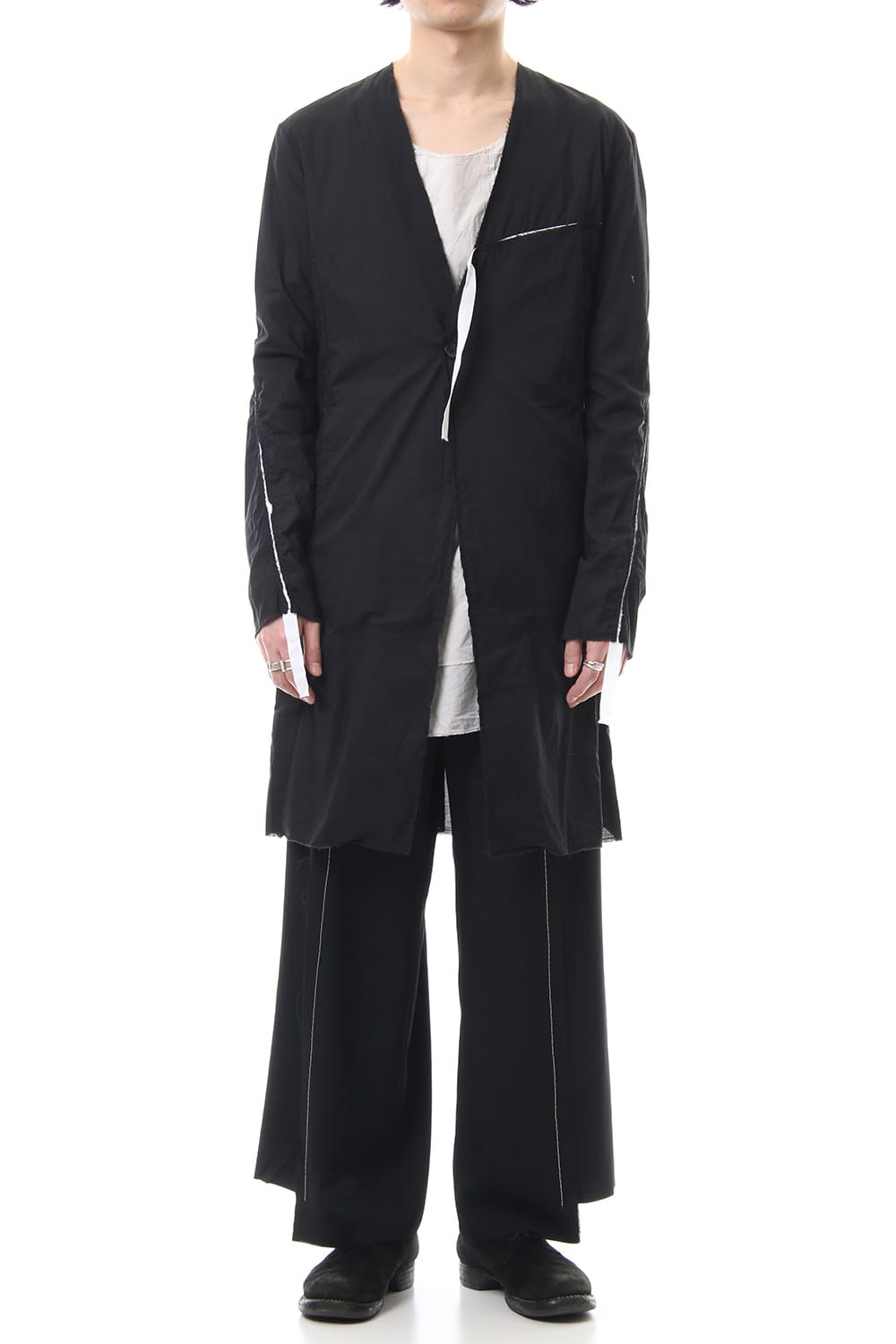 Ribbon Coat - Black / White