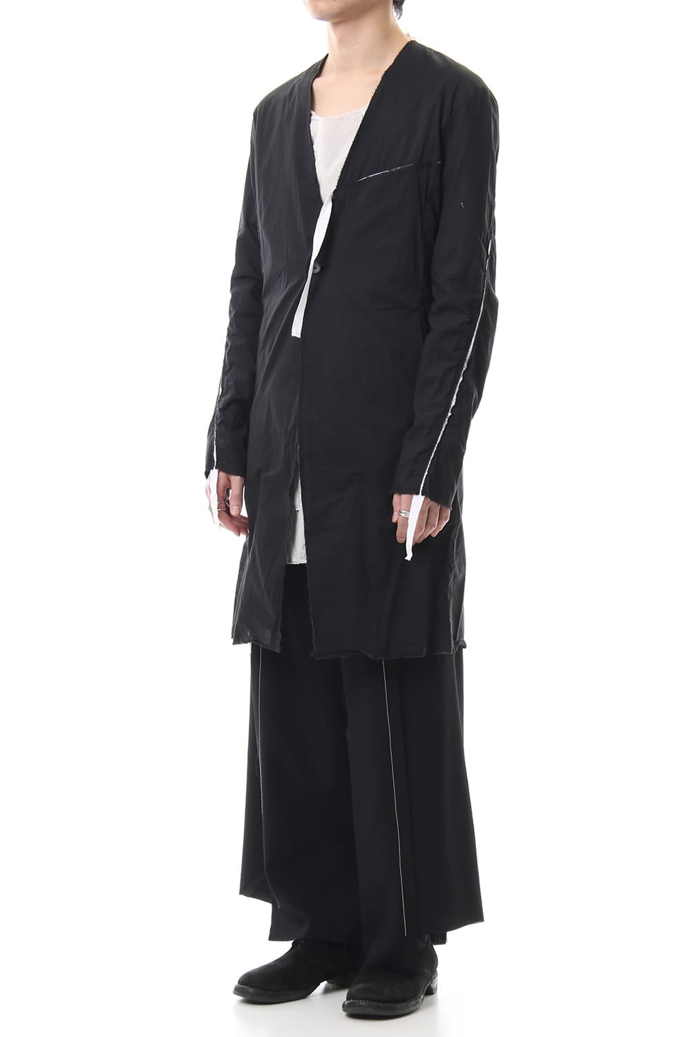 Ribbon Coat - Black / White