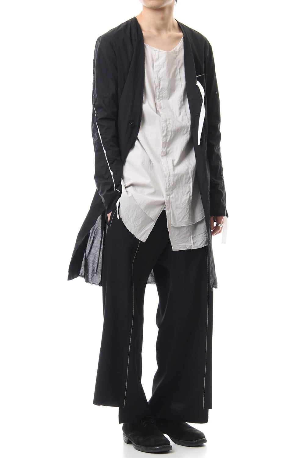 Ribbon Coat - Black / White