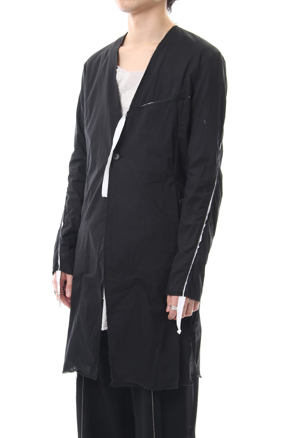 Ribbon Coat - Black / White