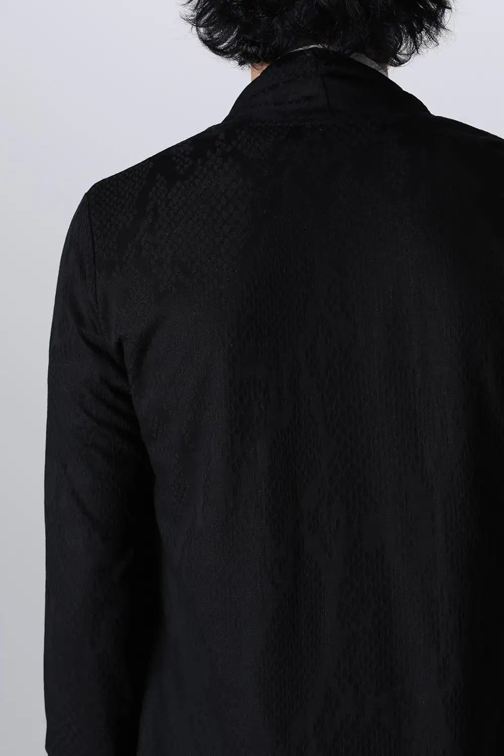 Layered Shawl Cardigan Black＆White