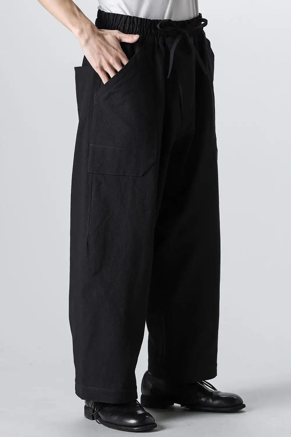 TROUSERS#80 Coarse Dense Twill Black