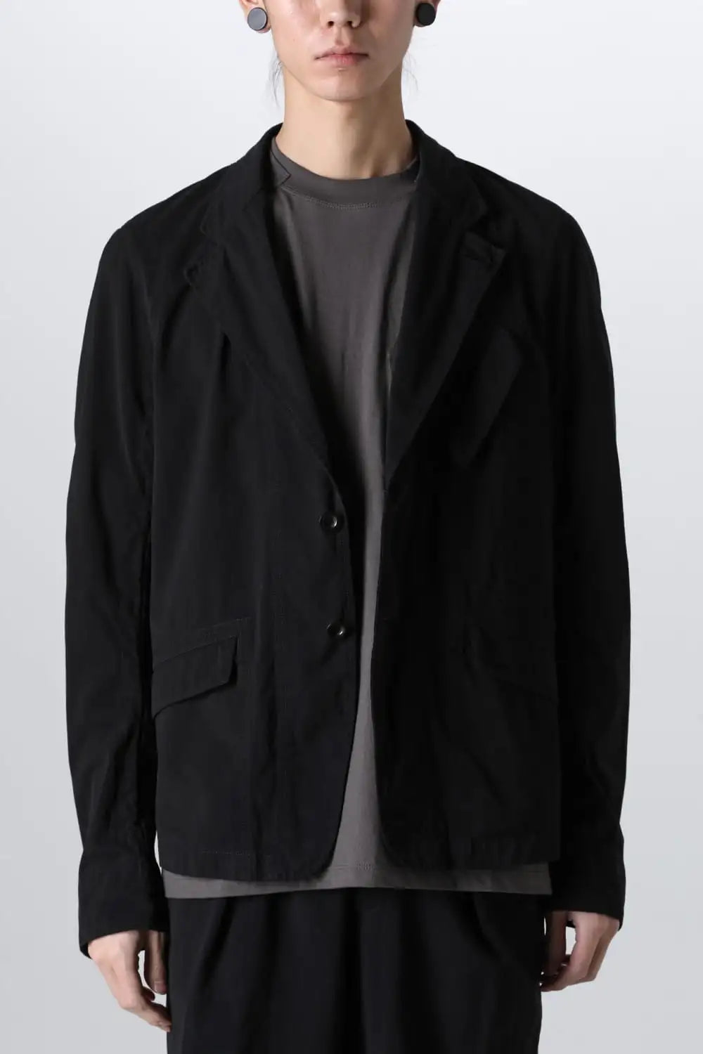 強撚ドライコットン ジャケット  ブラック