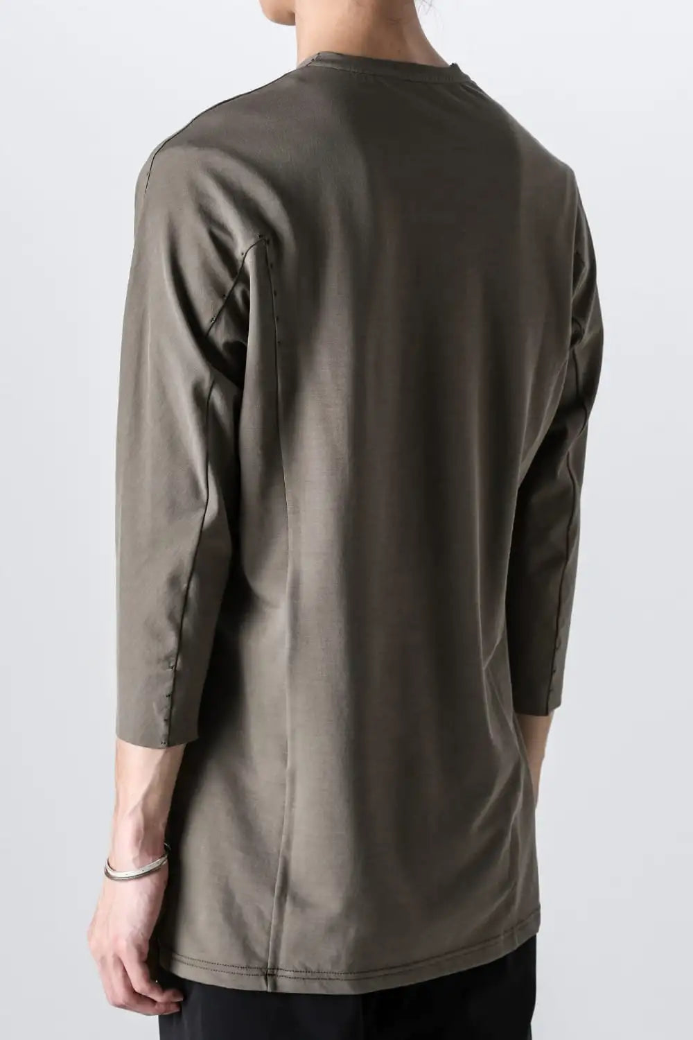 Eight-quarter sleeve high twist jersey Olive