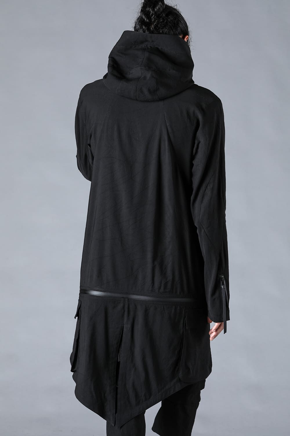 Salt-Shrunk Washed Dobby Border Military Coat