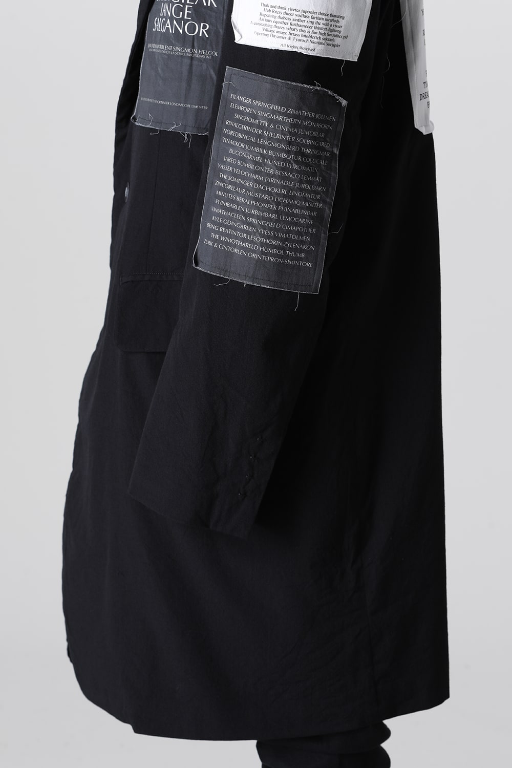 Oversized Long Jacket w/Printed Patches