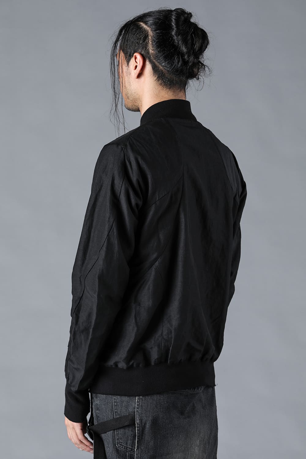 Salt-Shrunk Washed Dobby Border Bomber Jacket