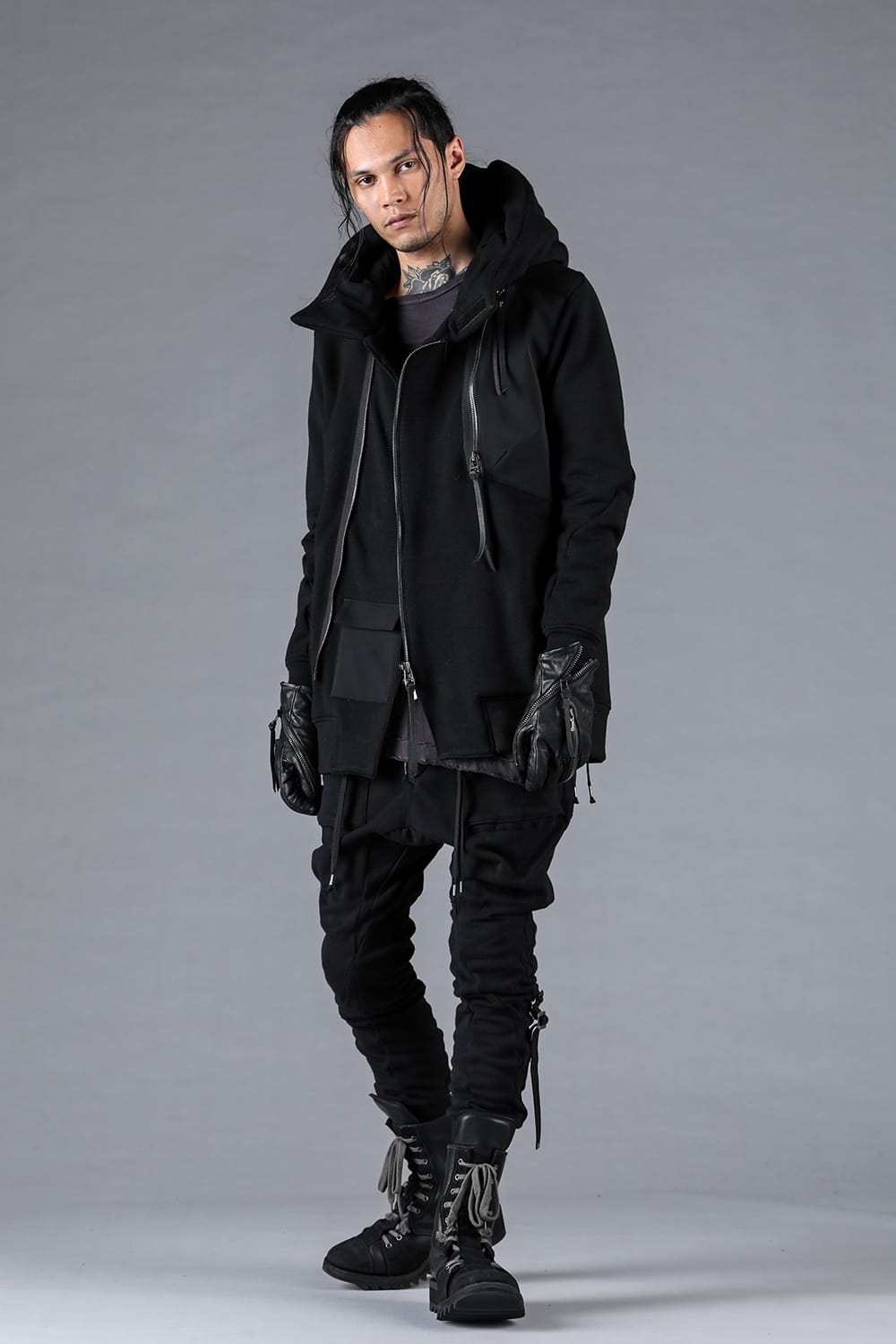 Wool Untwisted Yarn Backed Double-breasted Hooded Jacket