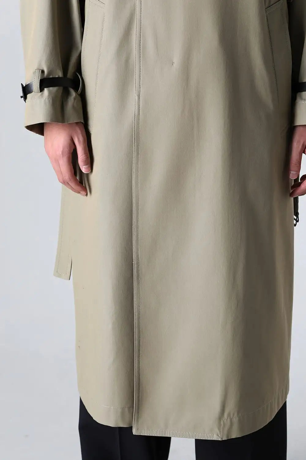 Stand Collar Coat With Leather Strap