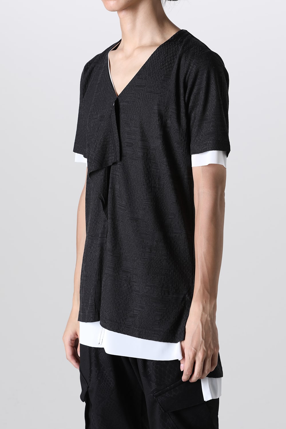 Layered Petit Frill T-Shirt Black&White