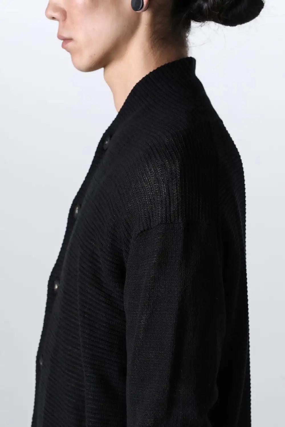 Knit cardigan cotton / linen / silk Black