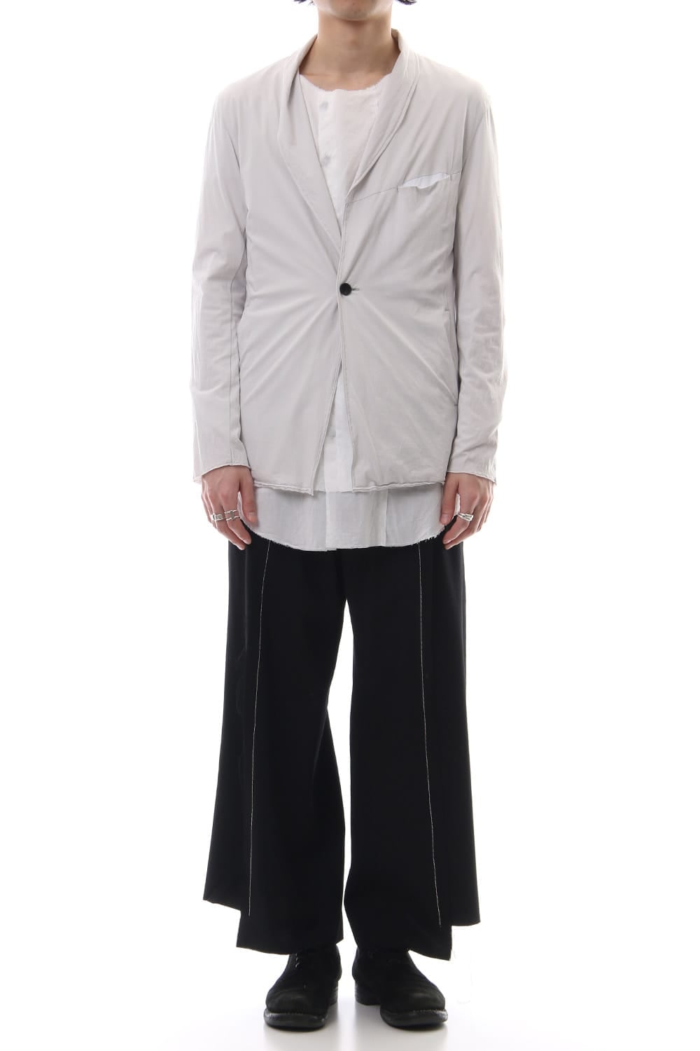 Layered Short cardigan - Grey