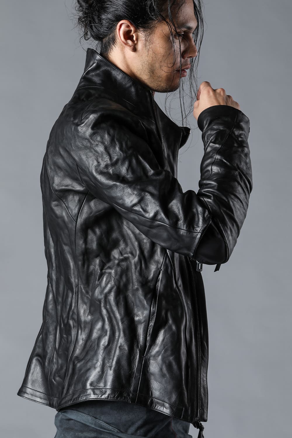 Wジッパーホースレザージャケット