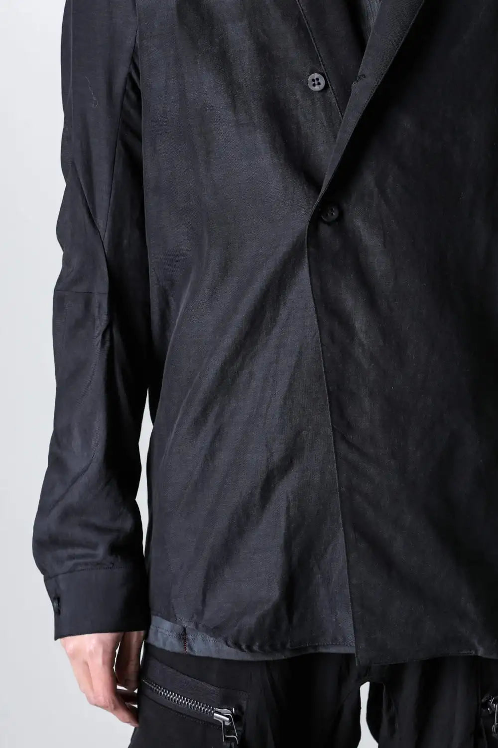 Uneven Dyed Linen x Rayon Tailored Shirt JKT