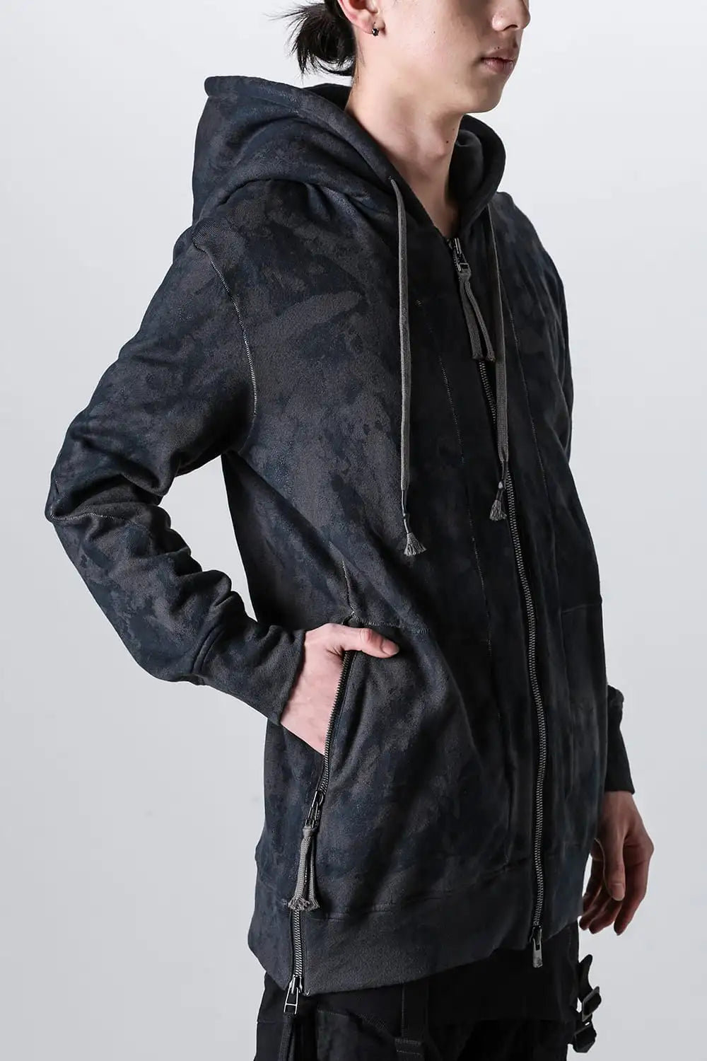 Untwisted Fleece-Lined Coating Hooded Jacket