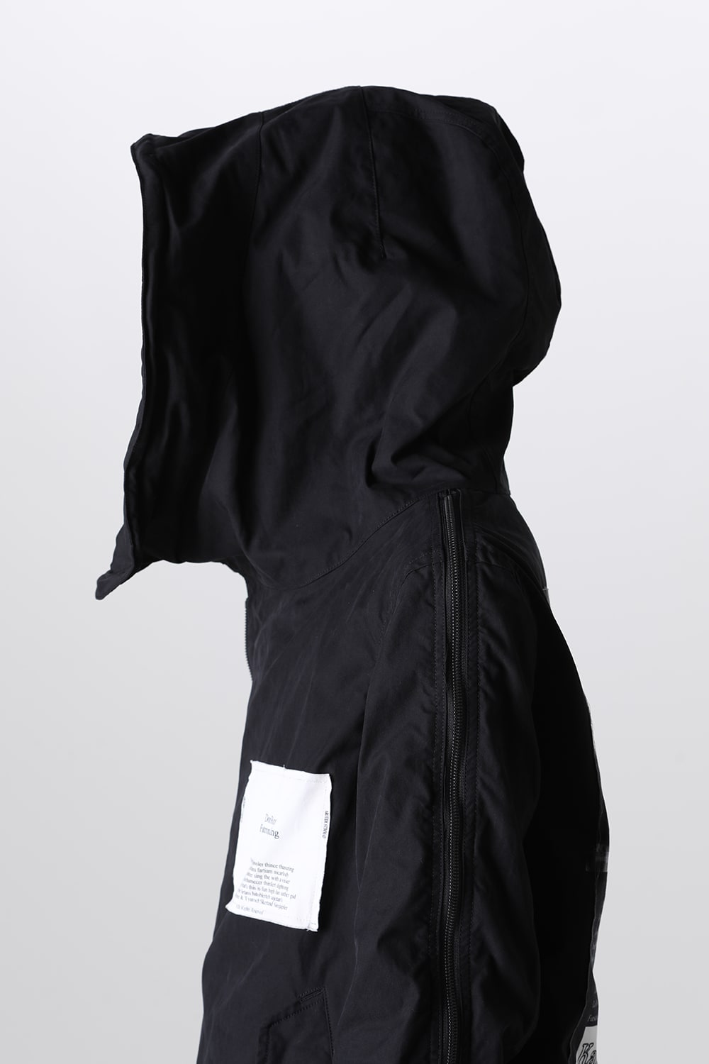 Multi Zip Military Hoodie Coat w/Printed Patches