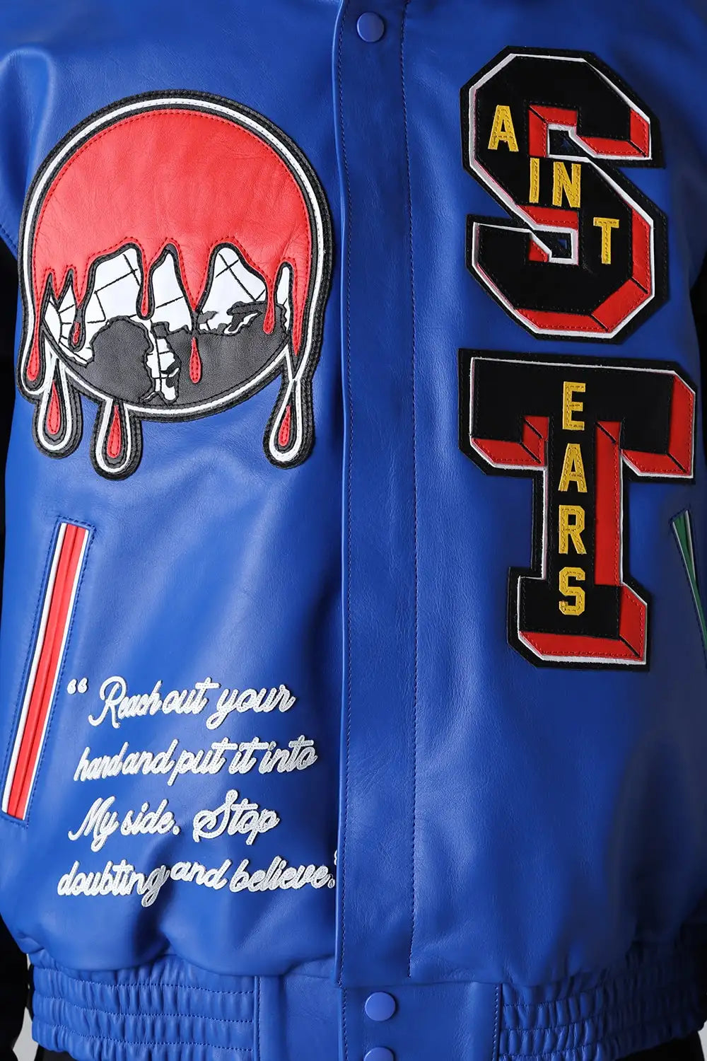 DENIM TEARS × SAINT Mxxxxxx HOLY GRAIL Varsity Jacket