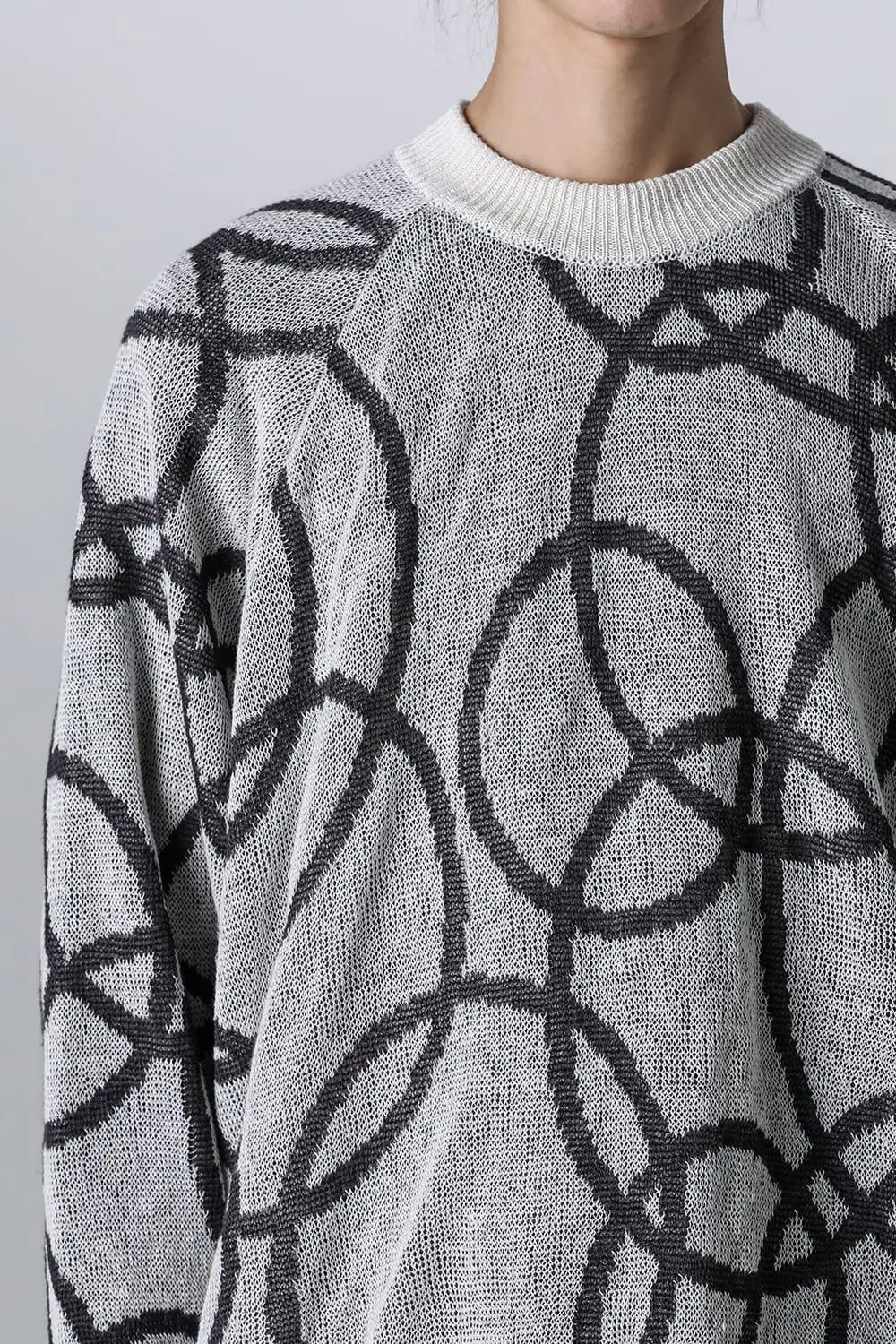 KNITTED CREW NECK Hemp yarn 7gg OFF WHITE