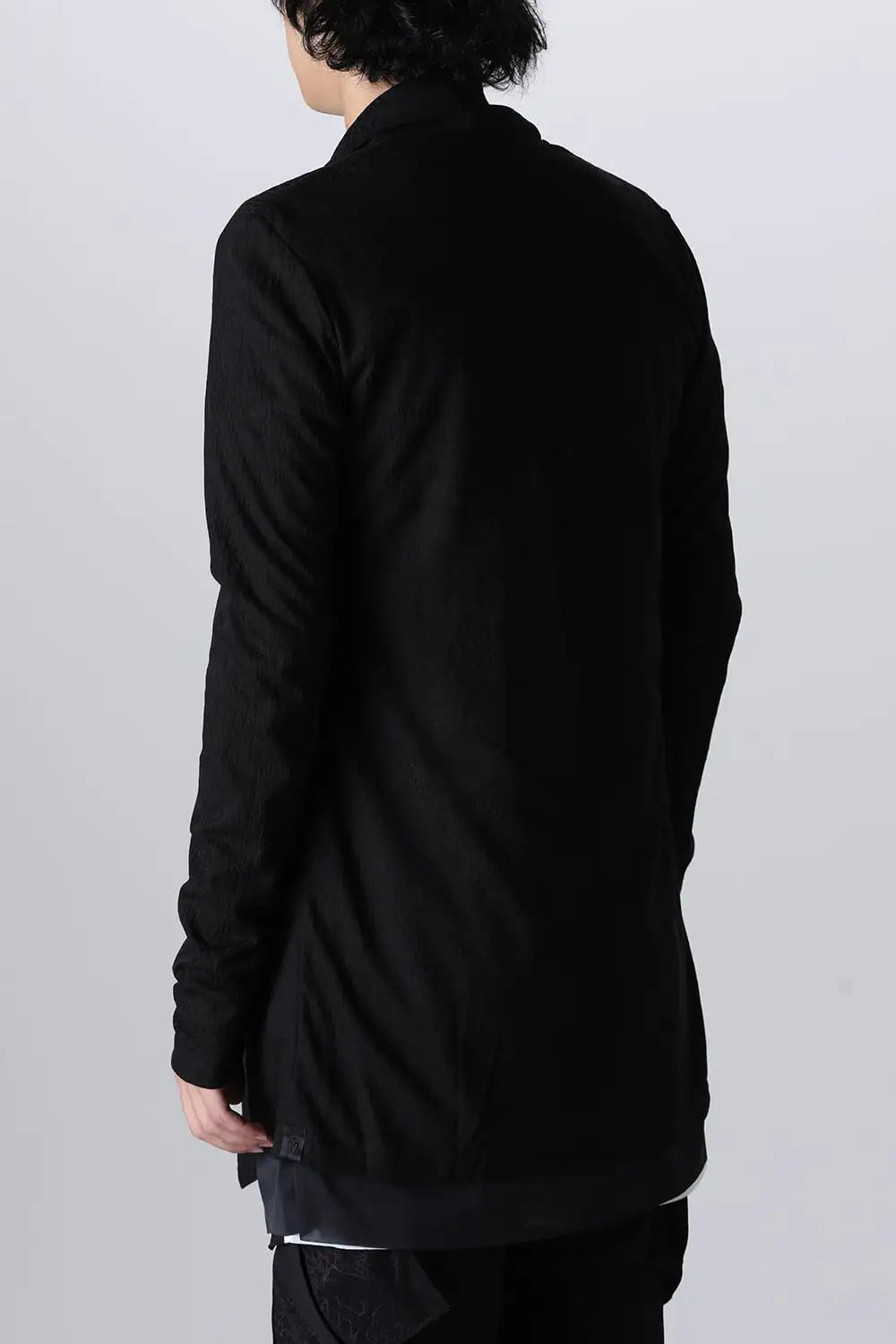 Layered Shawl Cardigan Black&Black