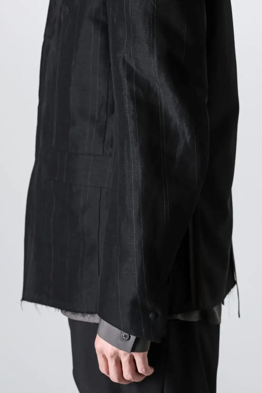 ジャケット コットン リネン ストライプ