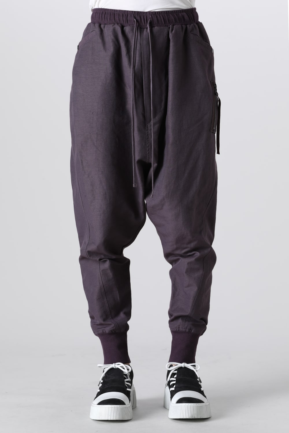 Nylon/Cotton Grosgrain Sarrouel Pants Sepia