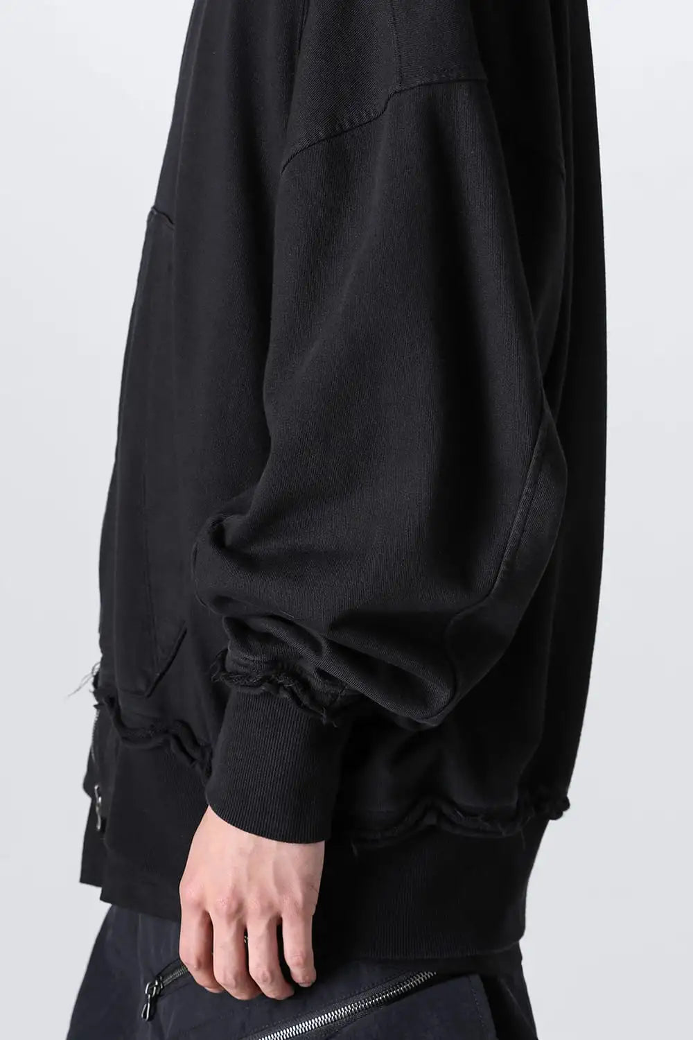 Cotton Sweat Zip Up Hoodie Black