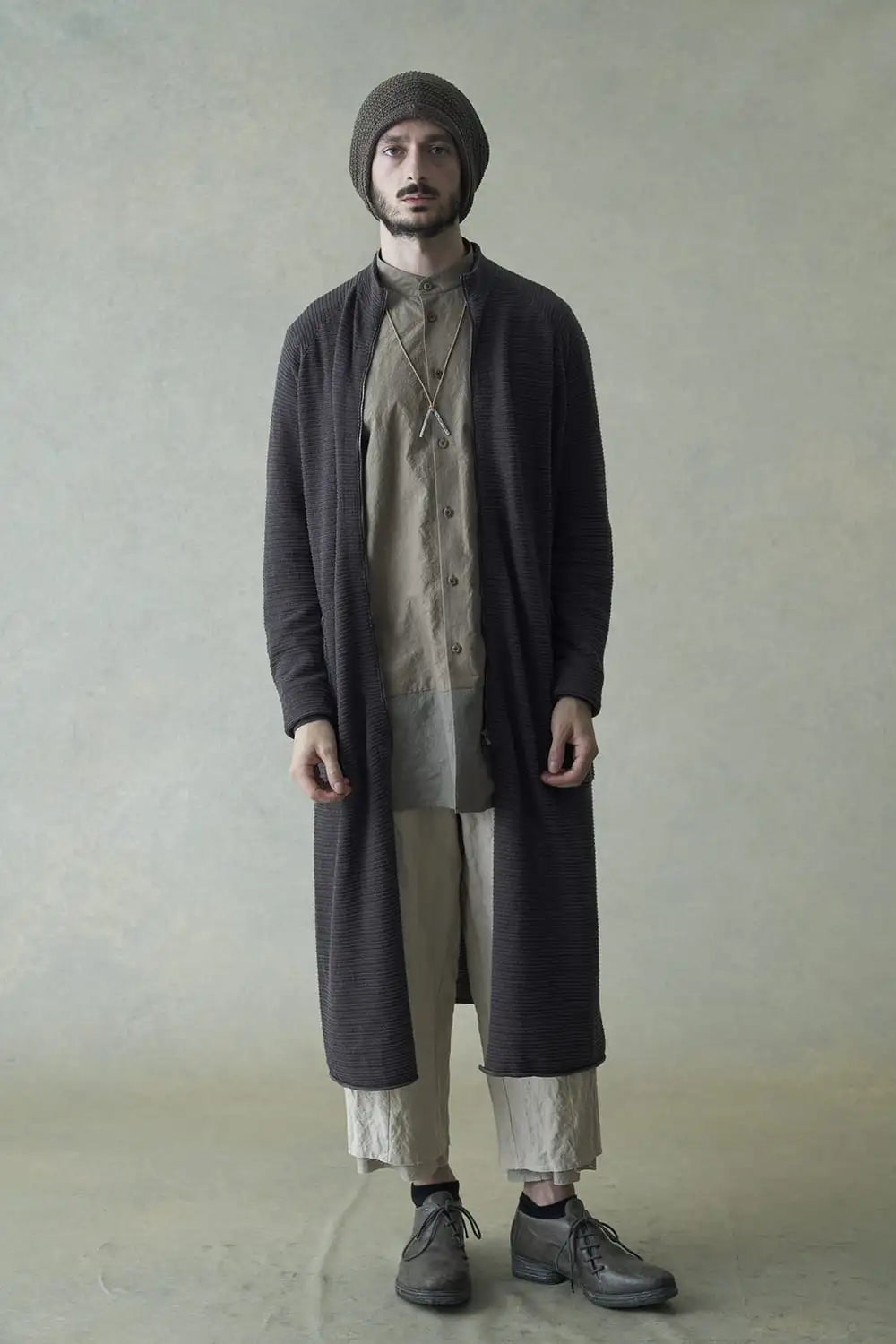 Knit cap cotton / nylon / linen Slate Gray