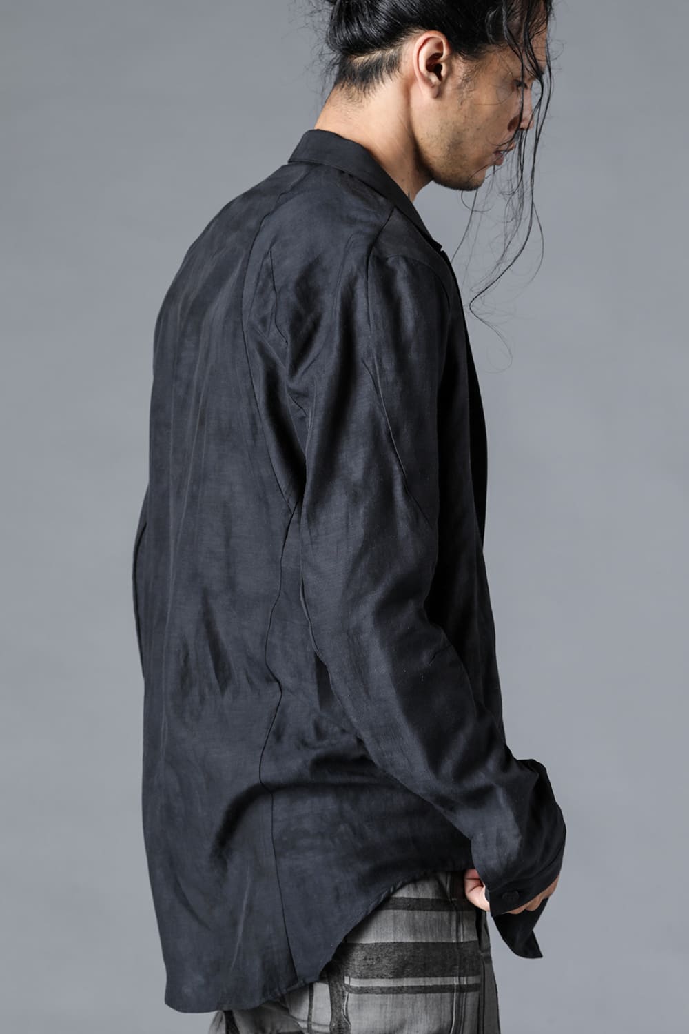 Uneven Dyed Linen x Rayon Tailored Shirt JKT