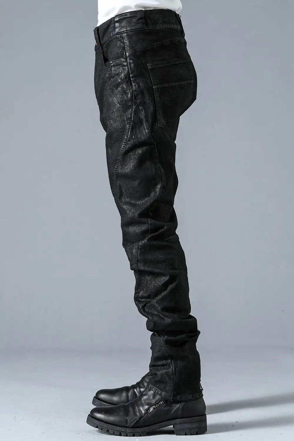 Product Coated Stretch Denim Overlock Twist Curve Slim Pants