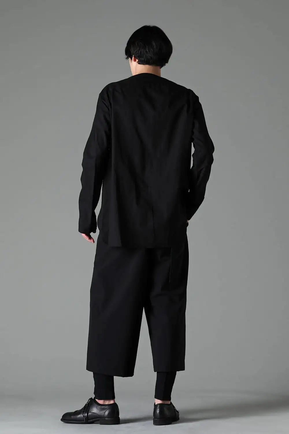 Cotton/Linen V Shirt  Black