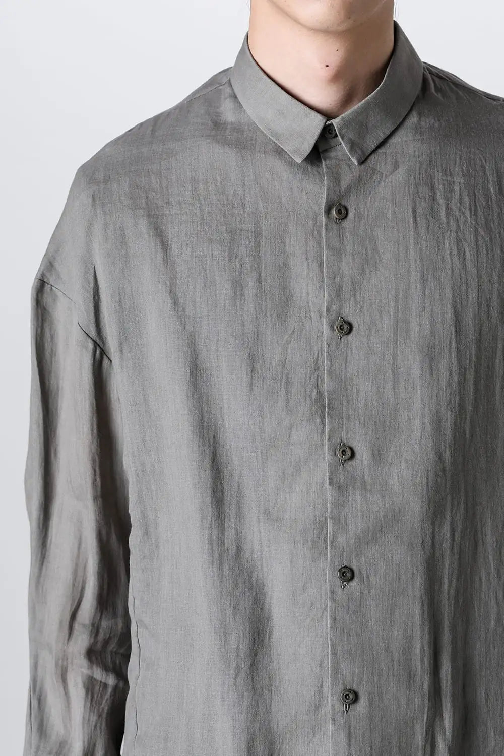 Shirt loose fit ramie Light Gray