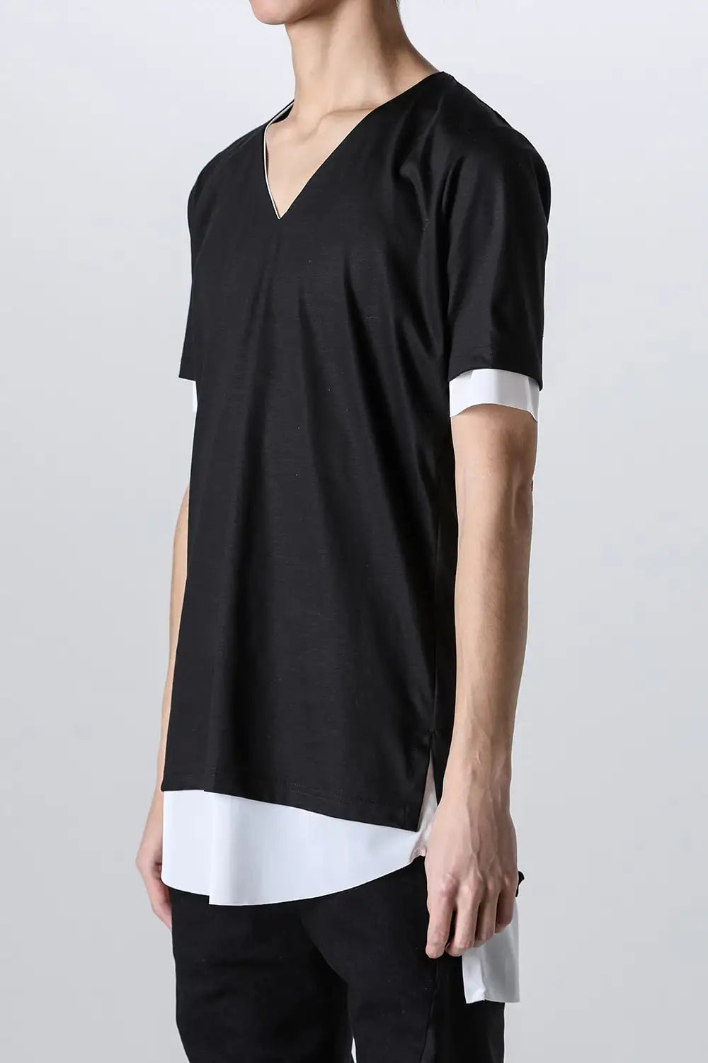 Layerd T-Shirt Black × White