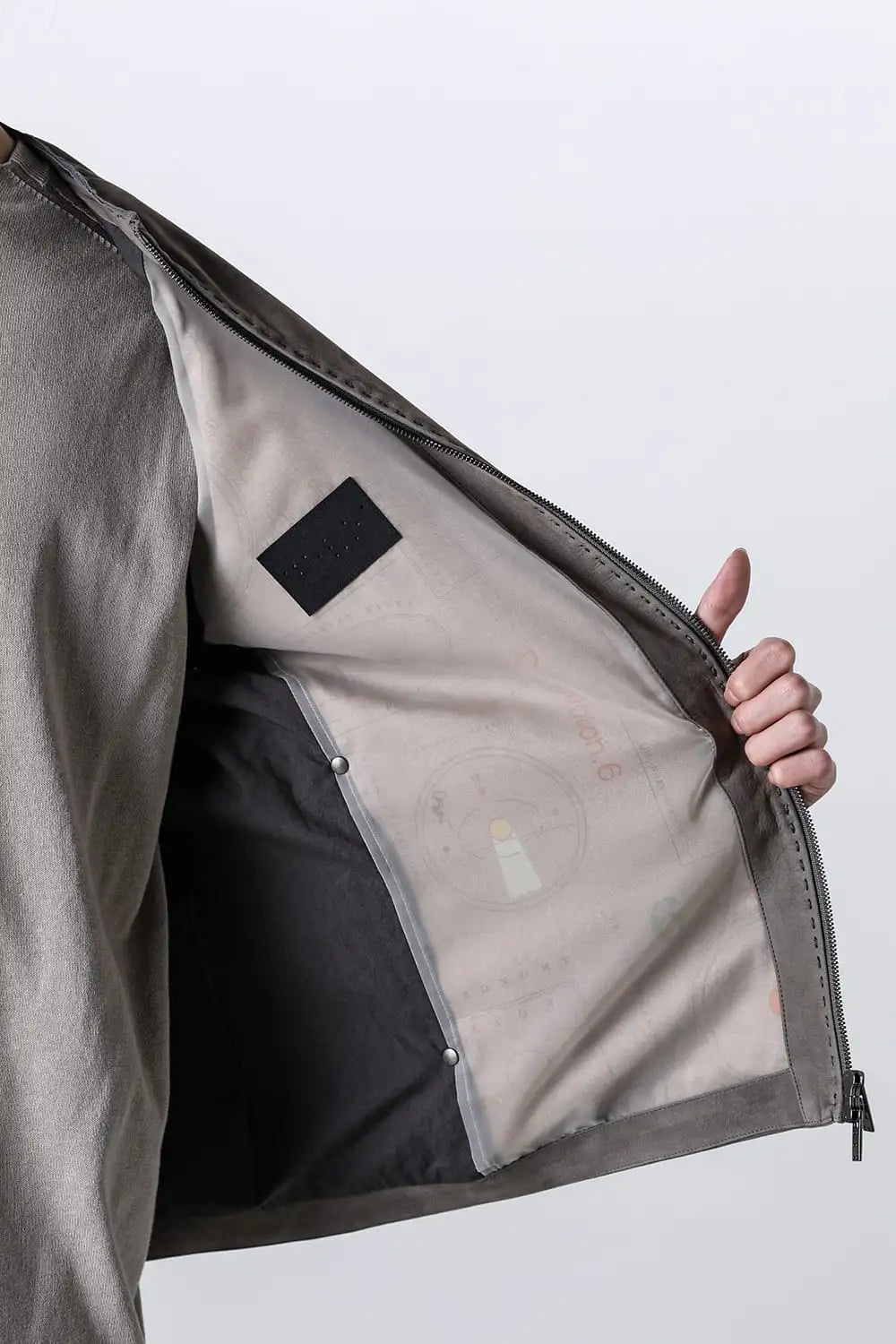 Jacket soft nubuck cow leather Slate Gray