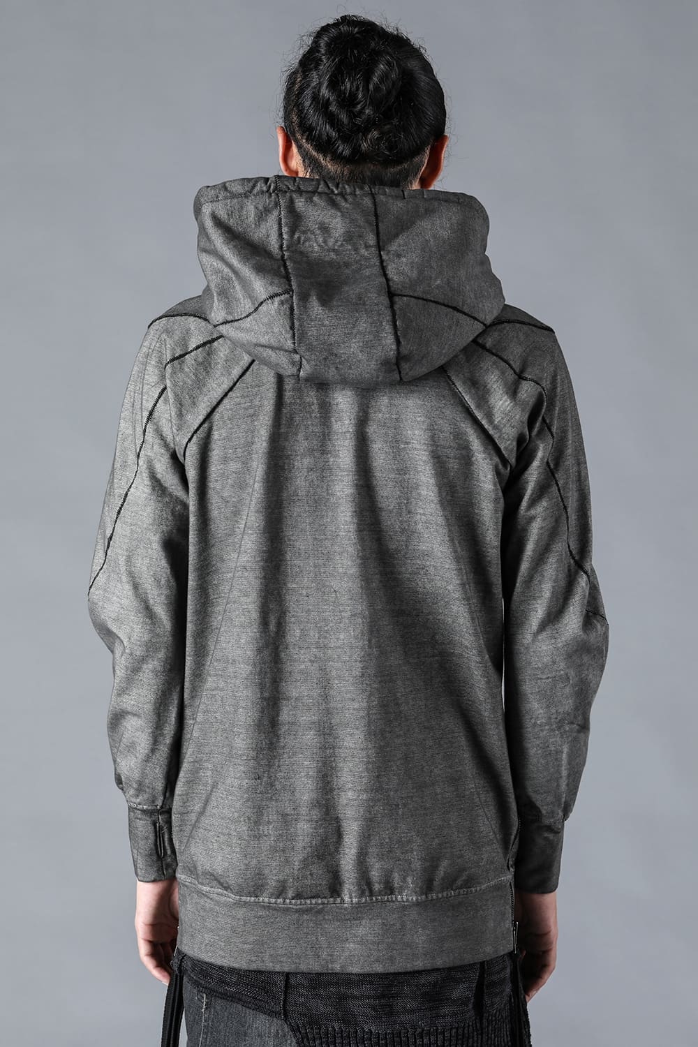 Ink-dyed Dense Knit Hooded Jacket