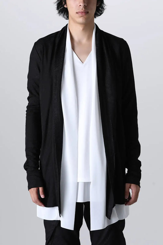 Layered Shawl Cardigan Black＆White