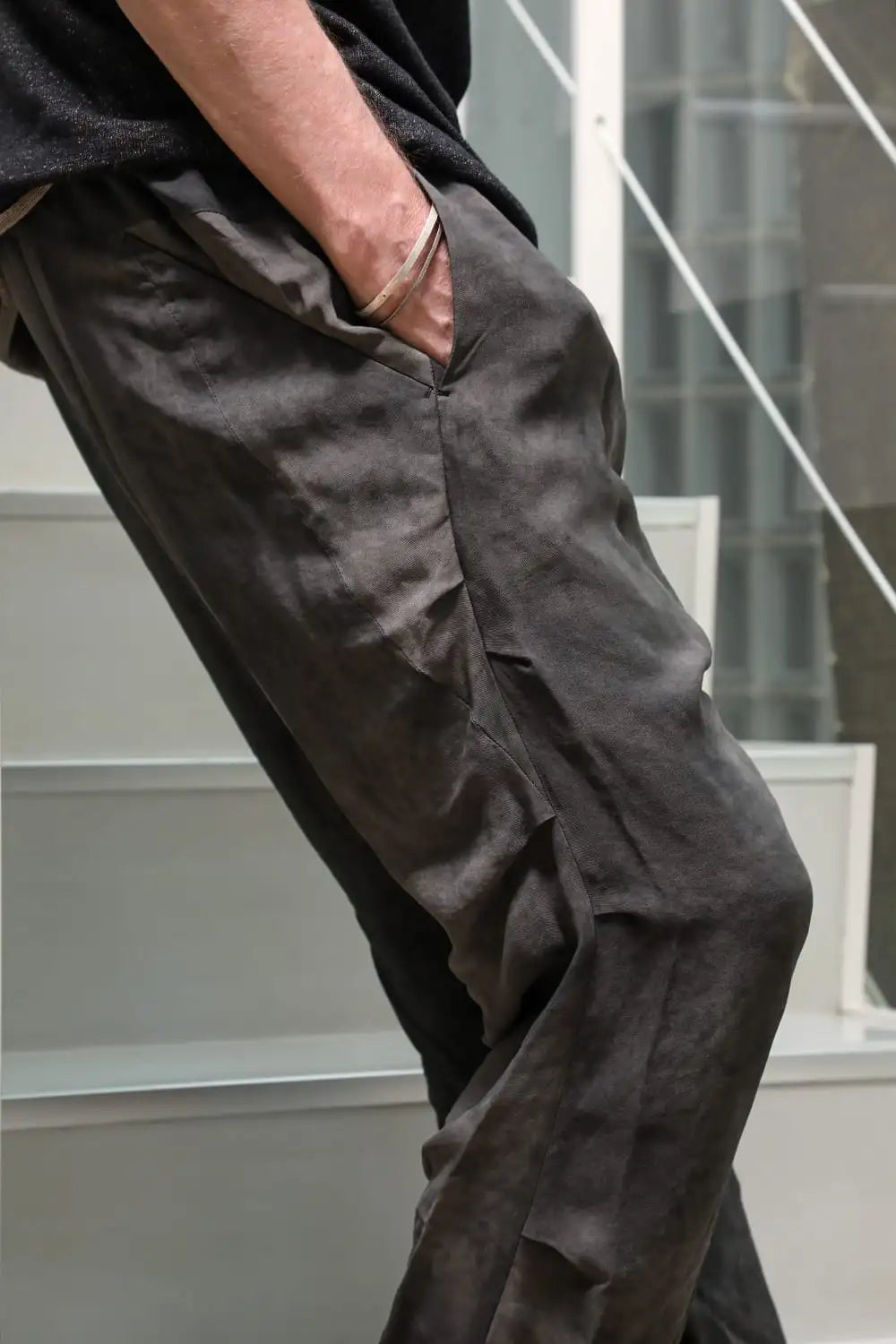 Jogger pants High twist viscose