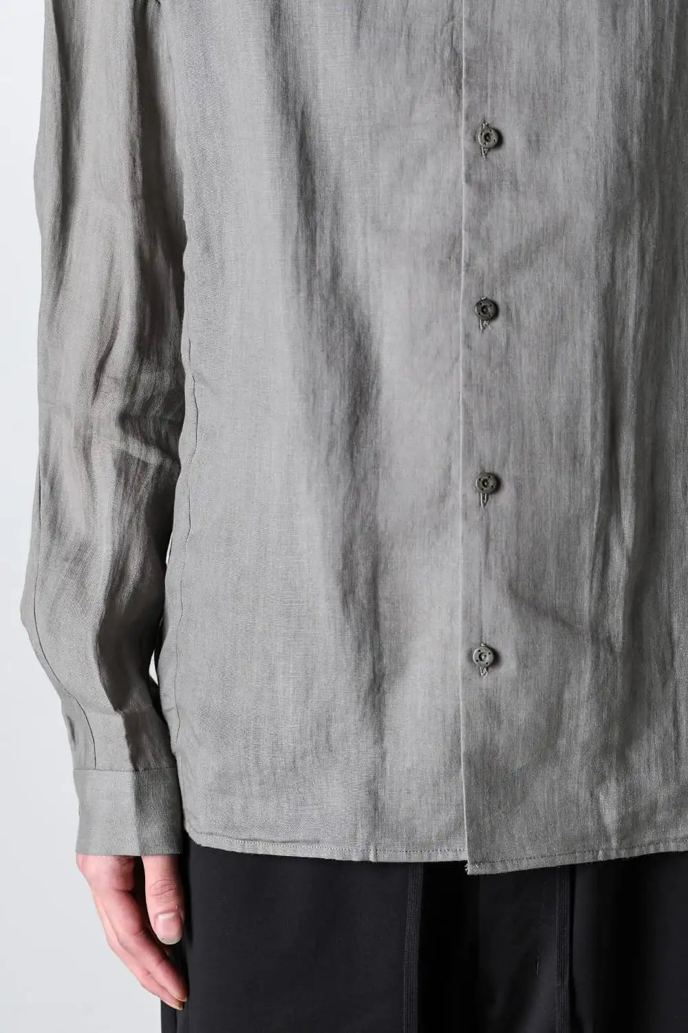 Shirt loose fit ramie Light Gray