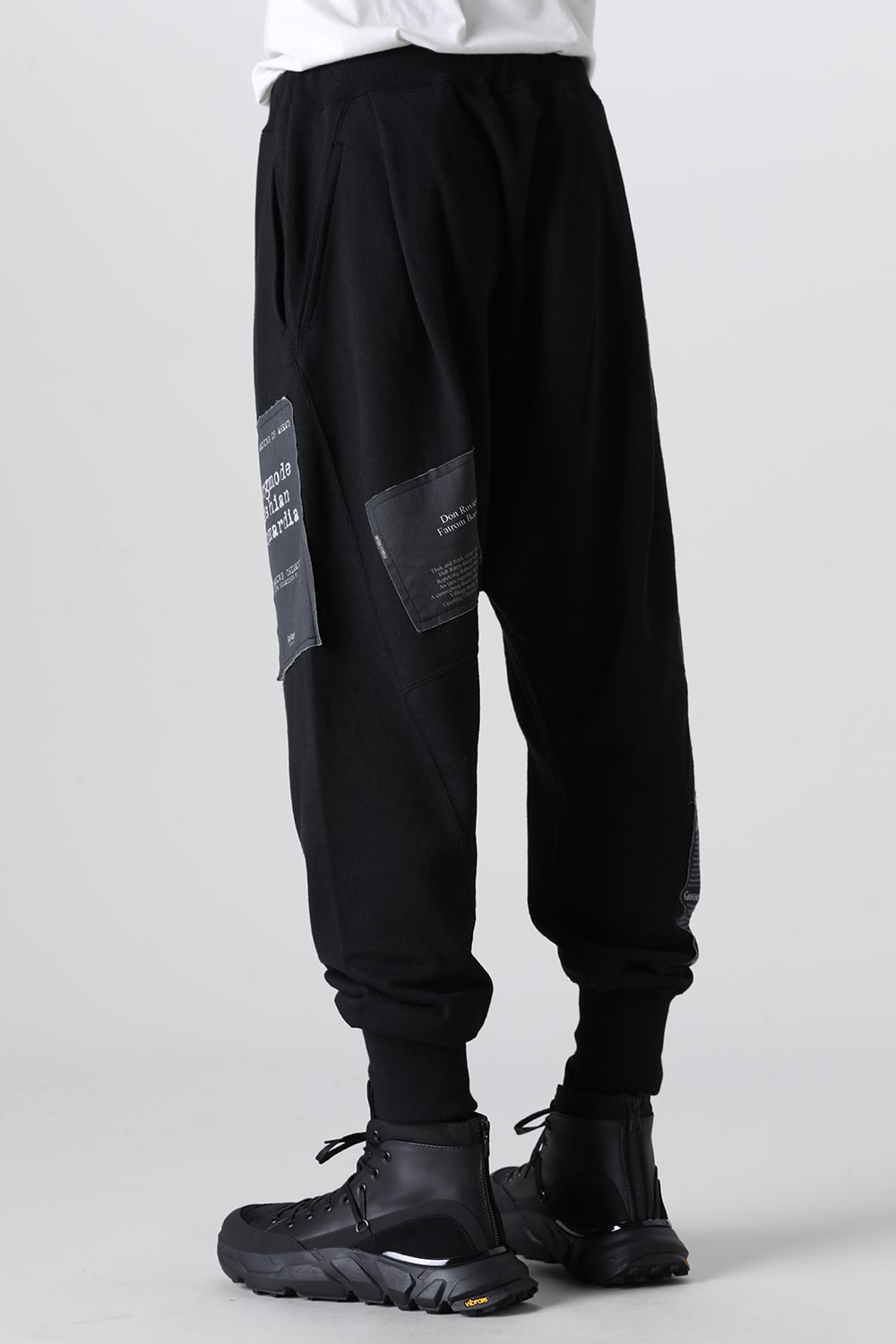 Drop Crotch Sweat Pants w/Printed Patches