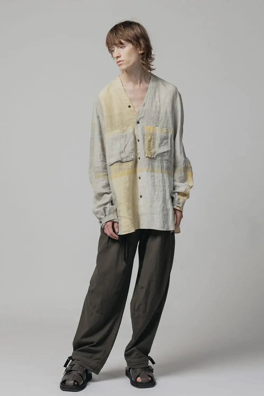 Dry Cotton Wide Trousers  Olive Drab