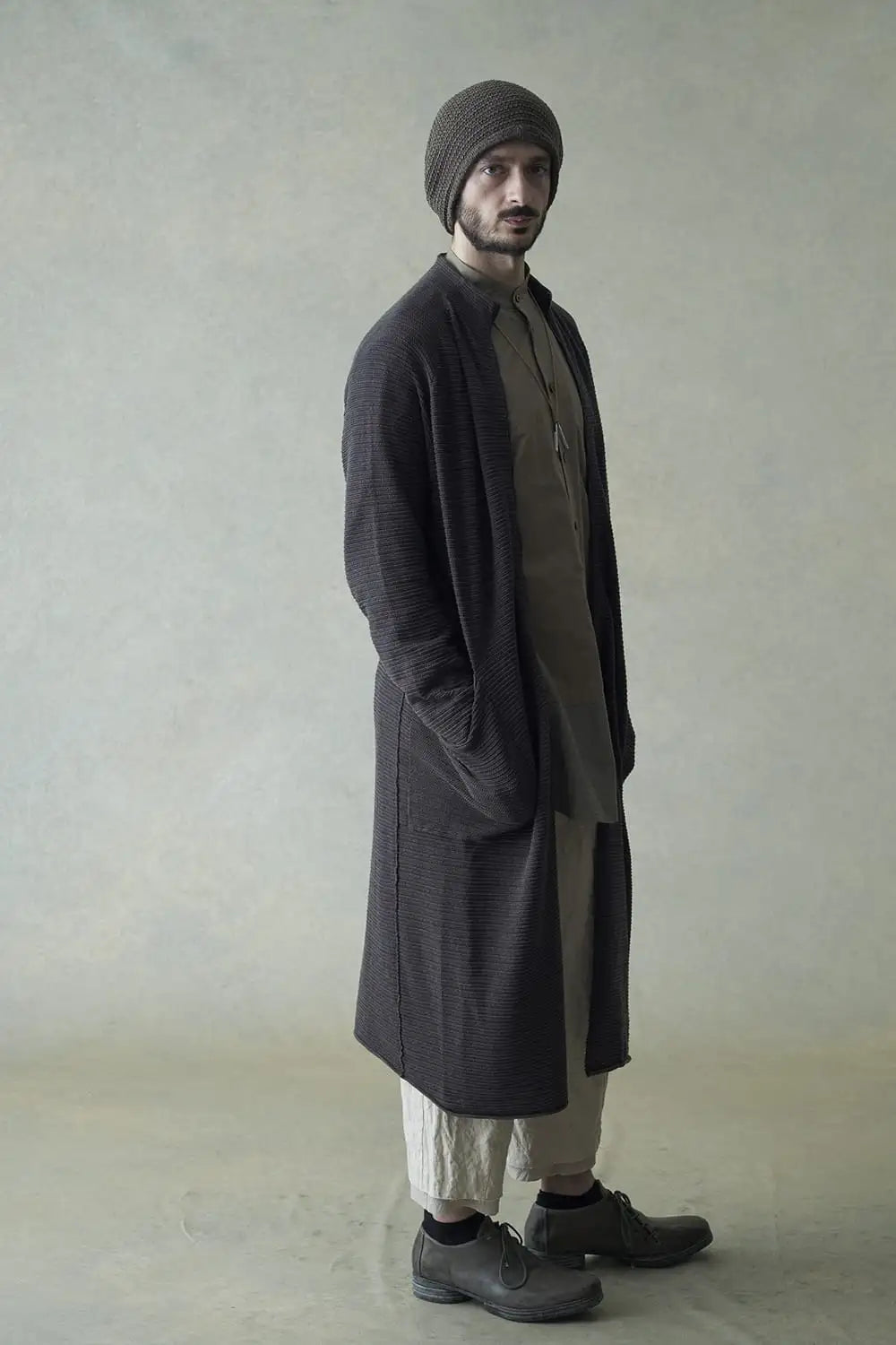 Knit cap cotton / nylon / linen Slate Gray