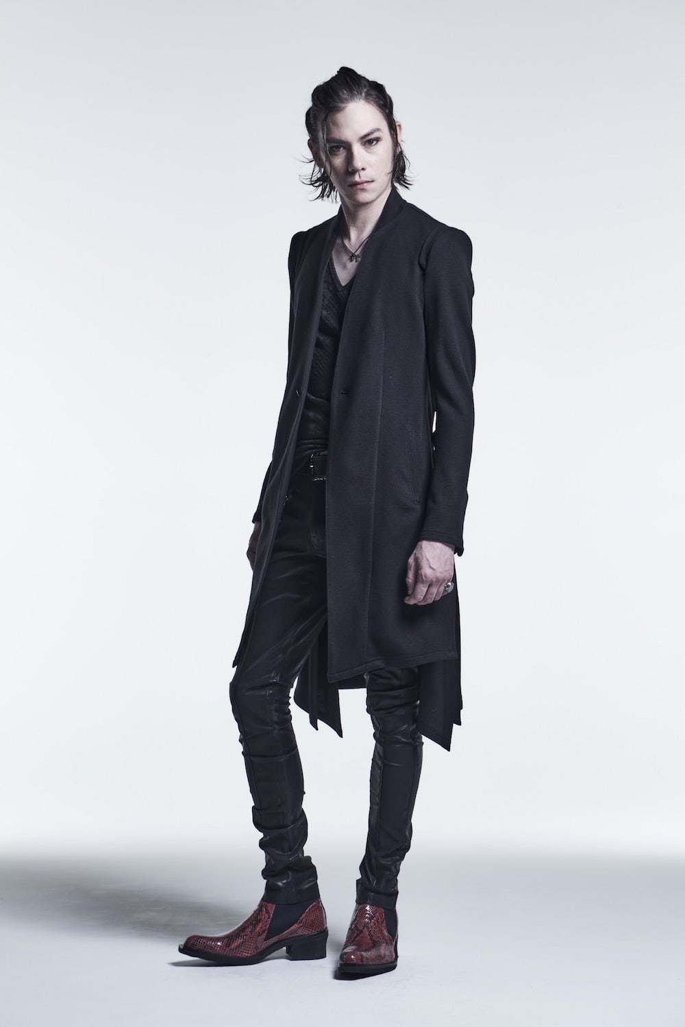 No Collar Flare Jacket Black