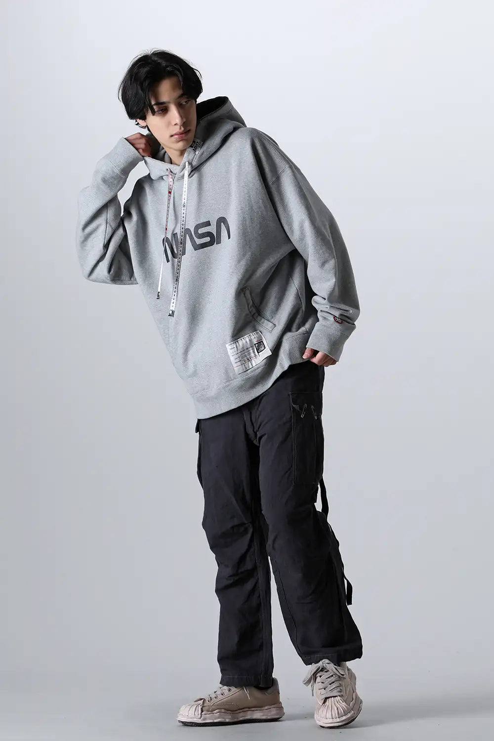 NASA Printed Hoodie Gray