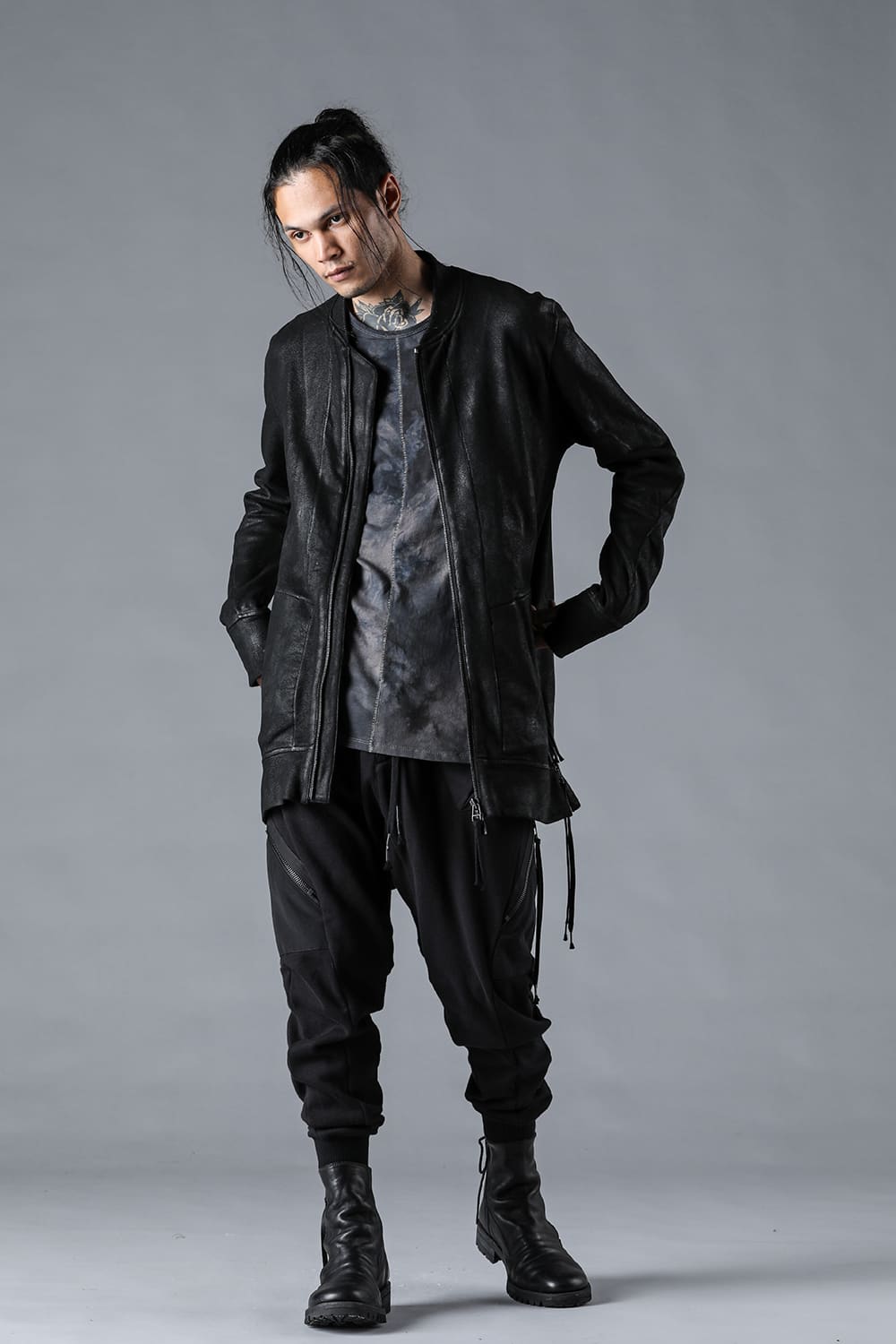 Untwisted Fleece-Line Coated Bomber Jacket