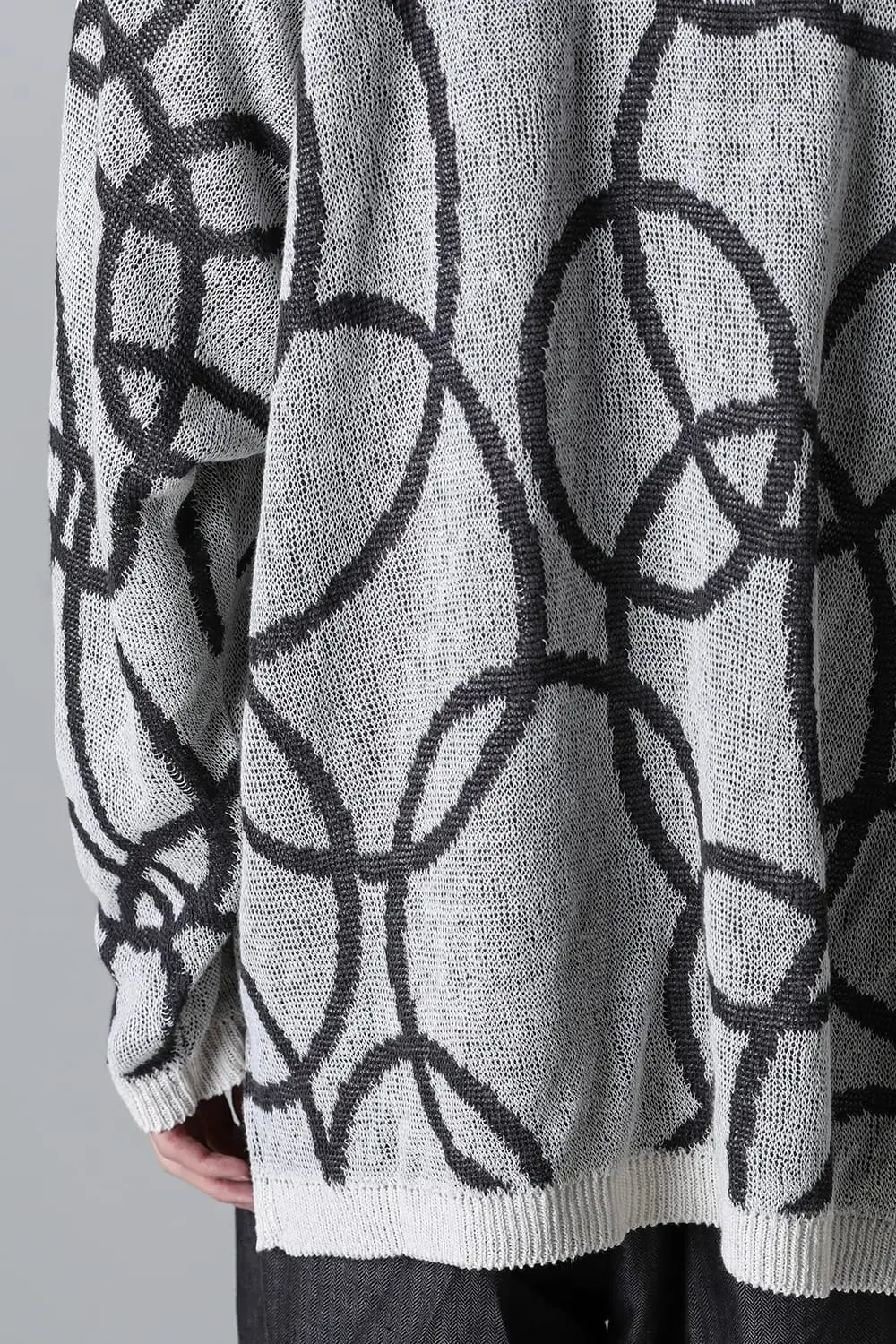 KNITTED CREW NECK Hemp yarn 7gg OFF WHITE