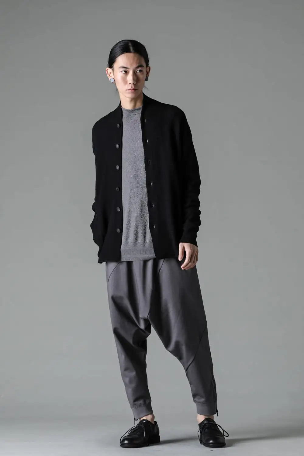 Knit cardigan cotton / linen / silk Black